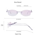 thumbnail image 4 of LifeArt Pure Titanium Frame Glasses/Blue Light Blocking Reading Glasses, Reduce Eyestrain, Stylish for Men and Women(Purple,No Magnification), 4 of 5