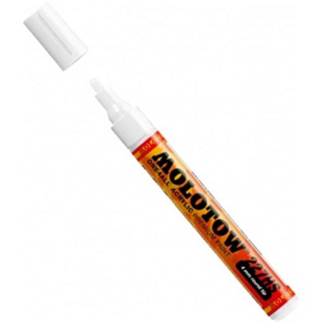 Molotow M227211 Marqueur de Pompe en Acrylique à Pointe Ronde de 4 mm, Blanc Signal