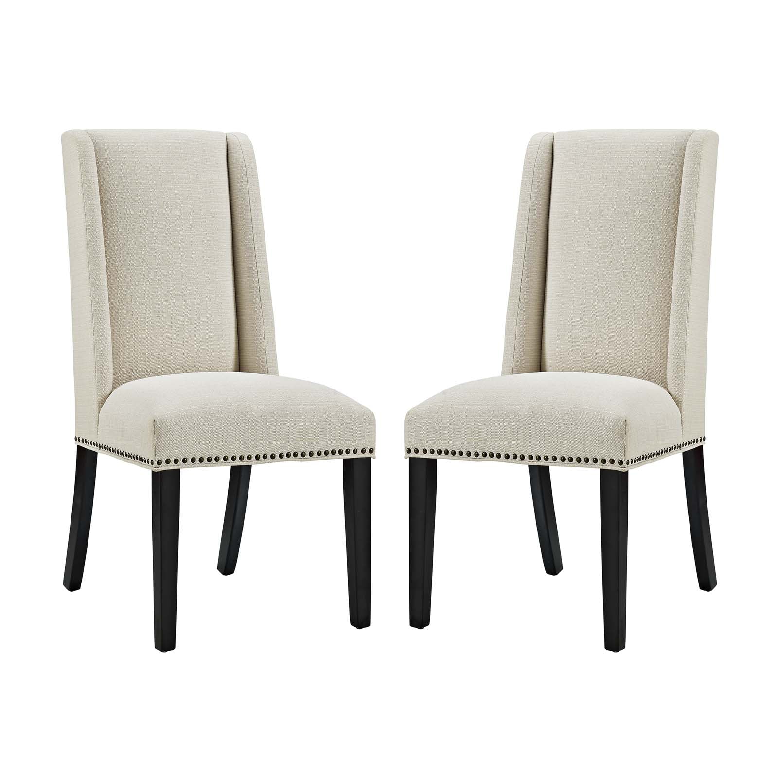 Baron Dining Chair Fabric Set of 2 in Beige