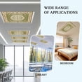 thumbnail image 6 of 4 Pack Classical Floral Fluorescent Light Covers for Ceiling Lights Vintage Green Ethnic Bohemian Pastoral Magnetic Ceiling Light Covers Overhead Light Filters for Office Classroom Home, 6 of 9