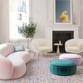 thumbnail image 5 of TOV Furniture Rylee Teal Velvet Round Ottoman, 5 of 5
