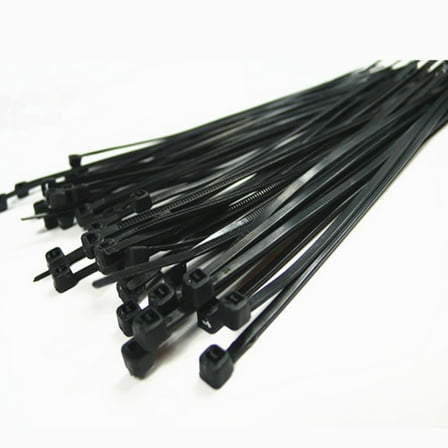 unbranded 250 Pcs Strong Nylon Self-Locking Cable Ties Plastic Binding Tape for Cable (Black)