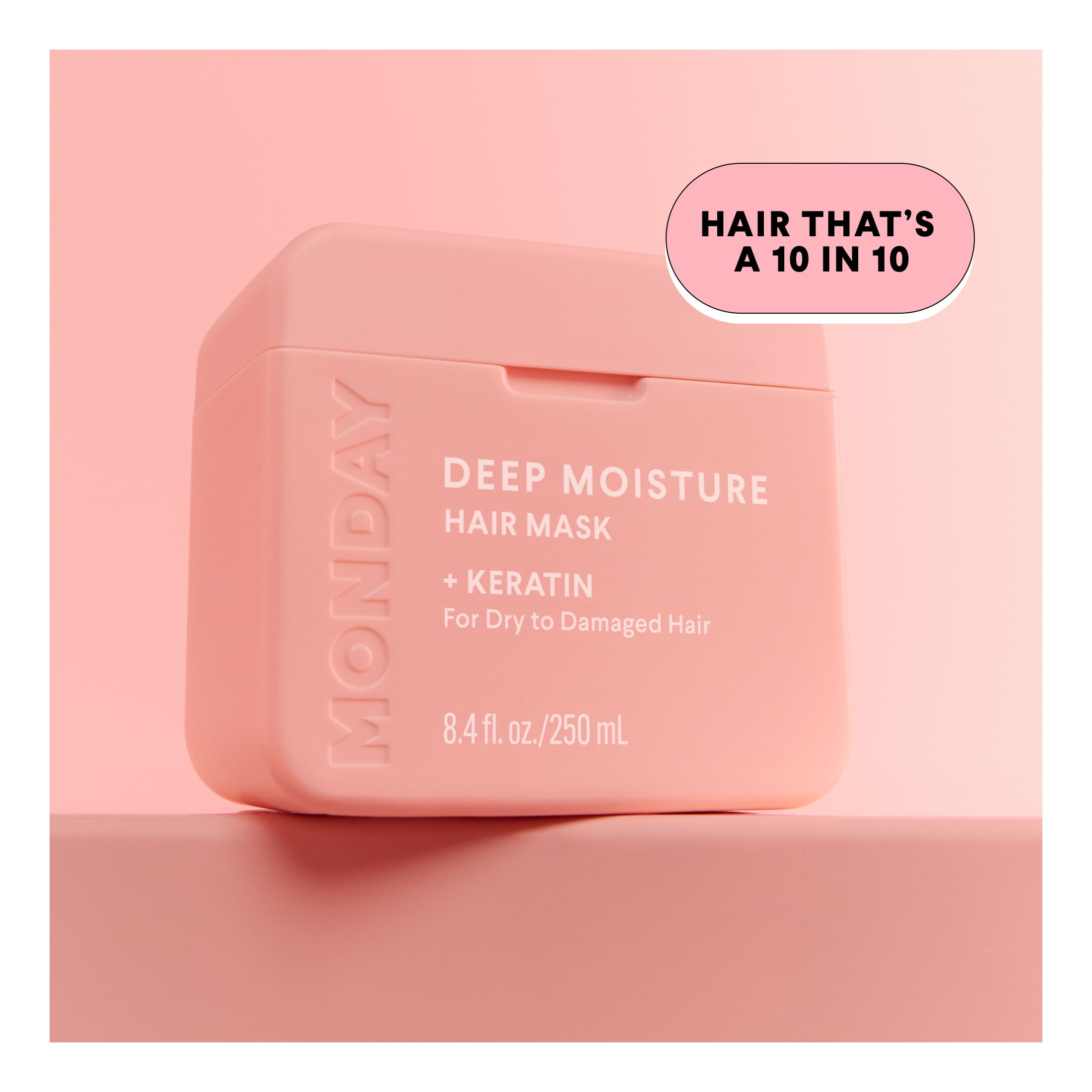 MONDAY Haircare Deep Moisture Hair Mask, Strength Dry Damaged Hair, Keratin Shea Butter 8.4 fl oz