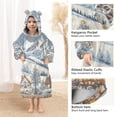 thumbnail image 3 of FORMRS Wearable Blanket Hoodie with Sleeves for Kids Cozy Flannel Sweatshirt, Blue Snowy Mountain, 3 of 7