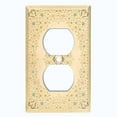 thumbnail image 2 of Metal Light Switch Plate Cover Antique Pastel Floral Tile Frame Yellow FLW077, 2 of 13