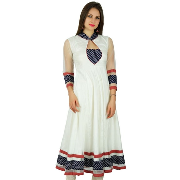 Bimba Womens Classy Net Anarkali Kurta Kurti Long Maxi Dress Indian Clothing