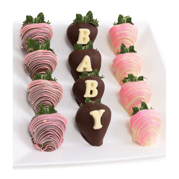From You Flowers - 1 Dozen Baby Girl Belgian Chocolate Covered Strawberries