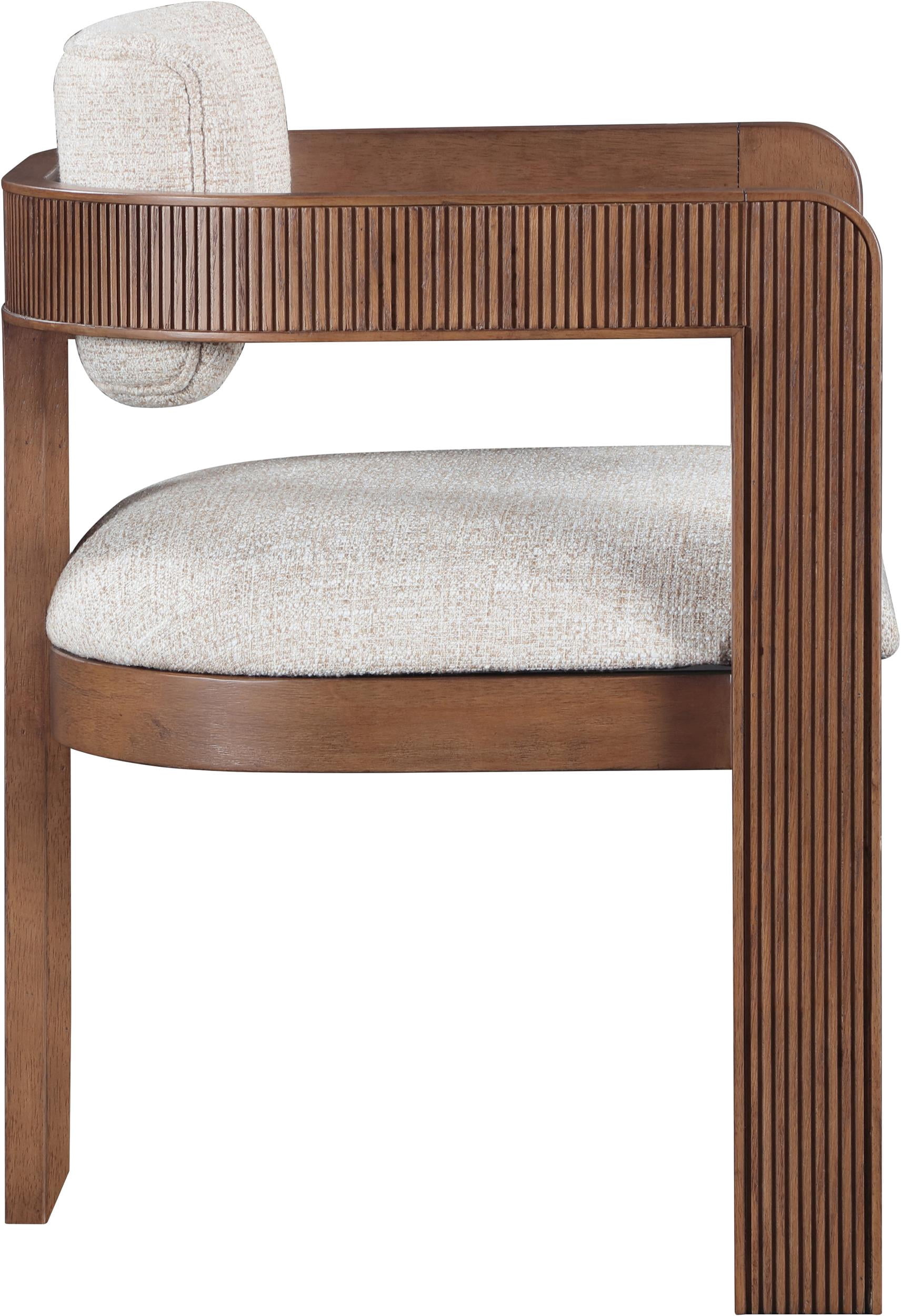 Meridian Furniture Sacha Beige Linen Textured Fabric Dining Chair (Set of 2)