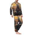 thumbnail image 2 of Sikiie Flower Meditating Rabbit Mens Pajama Set, Soft Warm Long Sleeve Sleepwear, Cozy Button-Down Pjs for Men-Small, 2 of 7