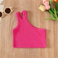 thumbnail image 2 of ZyeKqe Baby Girls Tank Top Newborn Seamless 1 Shoulder Cotton Shirts Infant Asymmetric Cropped Going out Tops, 2 of 3