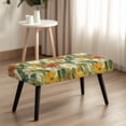 thumbnail image 2 of Jiueut Daisy Oil Painting Pattern Dining Bench Cover, Removable Rectangle Dining Chair Slipover Machine Washable Bench Seat Protection for Dining Room, Kitchen, Bedroom, 2 of 7