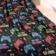 thumbnail image 3 of Colorful Games Sign Black Pattern Blanket,Comfortable Soft Flannel Throw Blanket,All Season,Warm Lightweight Blankets for Sofa Bed Couch Living Room Chair,40"x50", 3 of 4