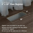 thumbnail image 6 of Imperial 4-inch x 10-inch White Steel Painted Louvered Floor Register, Powder-coated, with Plastic Boot, 1-way, 6 of 7