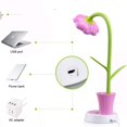 thumbnail image 4 of Lámpara de escritorio para niños, lámpara de noche regulable con sensor táctil, lámpara de lectura agradable a la vista con portalápices, lámpara de mesa recargable por USB para niñas (rosa), 4 of 7
