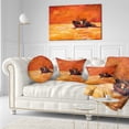 thumbnail image 3 of Designart Fishing Boat in Red Hue - Seascape Throw Pillow - 12x20, 3 of 5