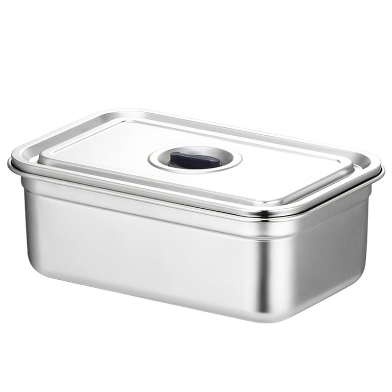 Metal Leakproof Stainless Steel Bento Lunch Box with Sealed Lids Food Storage Box for Kids adults,School Lunches,Picnic,Camping, Size: 1600ml, Silver
