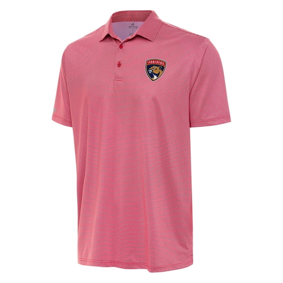Men's Antigua Red/White Florida Panthers Rings Polo
