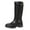 Black, variant on UngA Womens Boots Low Heel Riding Boots With Side Zipper Dressy Shoes Mid-Calf Boots for Women Grey,Size 6.5