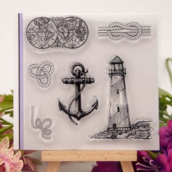 Ouginx Clear Stamps, Lighthouse Rubber Stamp for Scrapbooking and Card Making Supplies