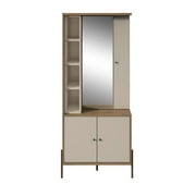 Joy Vanity Jewelry Armoire with Mirror in Off White (Box 1 of 2)