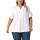 thumbnail image 1 of Blusa de chiffon casual de manga corta con volantes y escote en V para mujer de tallas grandes Agnes Orinda 4X blanca, 1 of 5