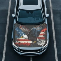 Uorisanigo Car Hood Cover Polyester Elastic Fabric Eagle American Flag Covers for Car Hood Suitable for Most Automotive Sedans Trucks Pickup Sports Cars