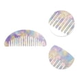 thumbnail image 2 of Unique Bargains 1 Pc Geometric Semicircle Wide Tooth Comb Purple Acetate Sheet, 2 of 5