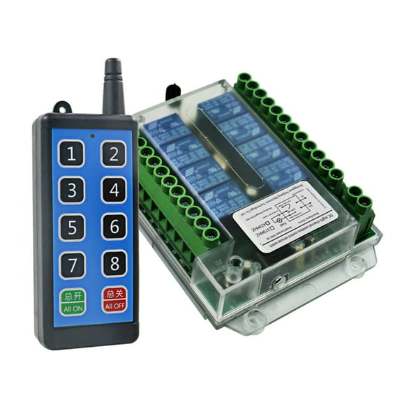 8 Channel Wireless Remote Control Switch 12/24/36/220 Remote Cont Wireless Remote Motor Control Switch ,Easy to Operate