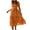 Orange, variant on Summer Fall Dresses for Women Short Sleeve Trendy Beach Midi Dress Square Neck Tiered Boho Sundress