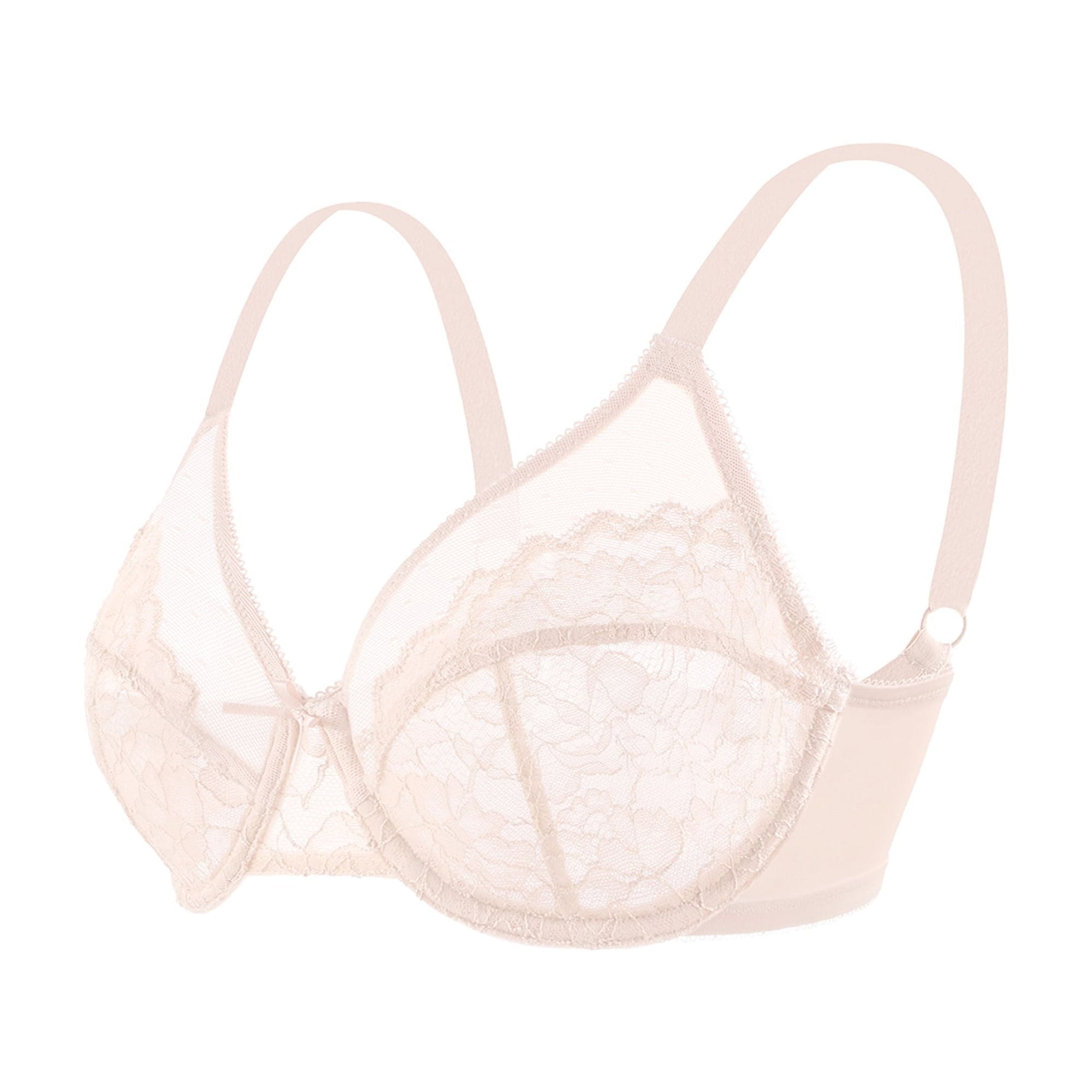 HSIA Plus Size Bras for Women Full Coverage Back Fat Underwire Unlined Bras Dusty Peach 42DD