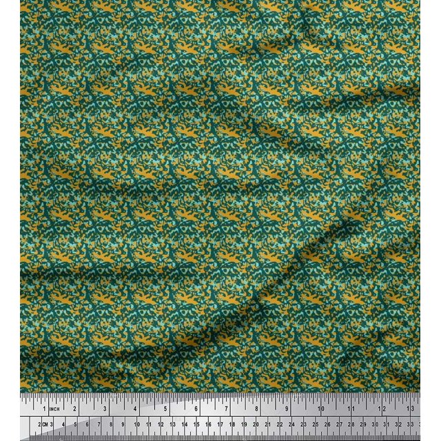 Soimoi Poly Georgette Fabric Two Tone Camouflage Fabric Prints By Yard 52 Inch Wide