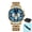 gold&Blue, variant on All-Match Men Quartz Analog Watch, Luminous Hands Reliable Quartz Movement Dress Watch