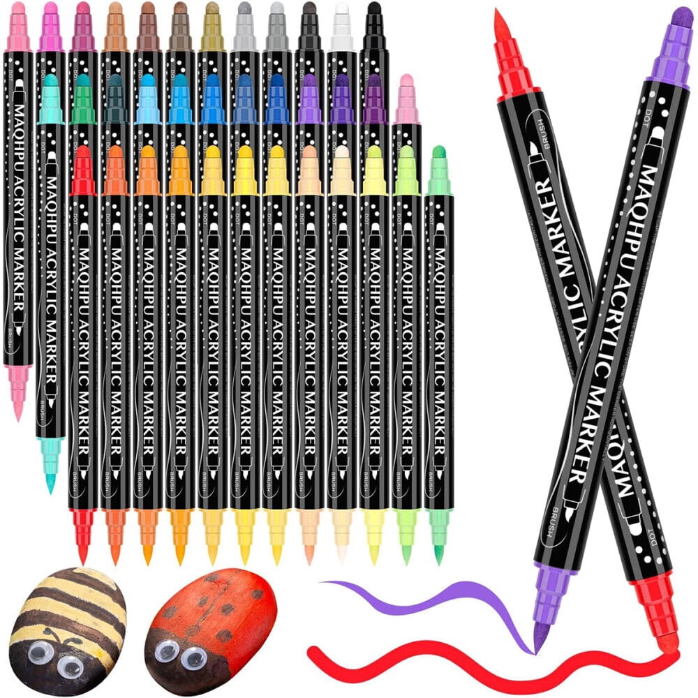 36 - Color Waterproof Acrylic Rock Painting Markers - Permanent Acrylic Pens