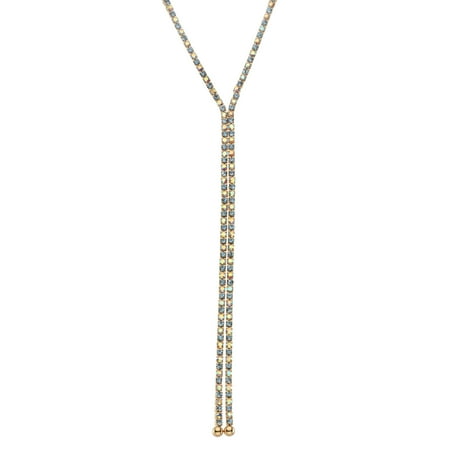 Sapphire Marquise Single X & O 14KT Gold Plated Crystal Single Row X-shape necklace in Light Sapphire and Crystal AB Combination *** ()