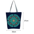 thumbnail image 4 of shenmeida Bohemia Print Large Beach Travel Reusable Top-Handle Bag Zipper Shopping Tote Bag Portable Storage, 4 of 7