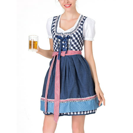 Women's Short Sleeve Oktoberfest Fancy Dress Costume Beer Outfits