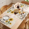 thumbnail image 5 of Placemat Set of 6 Sunflower Leaves Placemats for Dining Table Spring Floral Retro Washable Table Mats for Kitchen and Party Decor Indoor & Outdoor Use, 5 of 8