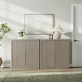 thumbnail image 3 of SICOTAS 34.6" Wide Kitchen Storage Cabinet Set of 2, Modern Credenz Sideboard Buffet with 2 Doors, for Dishes, Coffee Bar Console Cabinet with Adjustable Shelf, White Alder, 3 of 10