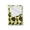 thumbnail image 2 of Hip Hop Soft Flannel Fleece Throw Blanket, Subculture Themed Print with Boombox Sneaker and Hip Hop Font, Cozy Plush for Indoor and Outdoor Use, 60" x 80", Pale Yellow Yellow, by Ambesonne, 2 of 5