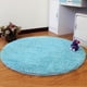 thumbnail image 3 of Alfombra de baño redonda antideslizante de microfibra peluda, absorbente, diámetro 80 cm, color azul Dia. 80cm, 3 of 5