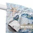 thumbnail image 2 of Coastal Blue Crab Kitchen Window Curtains, Swag Curtains Valance for Bedroom Living Room Bathroom, Ocean Nautical Starfish Coral Wooden Rod Pocket Window Curtain Block Drapes 2 Panels 36"x63", 2 of 9