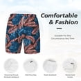 thumbnail image 6 of Picia Tropical Leaves pattern Mens Swim Trunks with Compression Liner Stretch Beach Shorts Quick Dry with Zipper Pockets No-Chafing Board Shorts-Large, 6 of 9