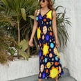 thumbnail image 6 of Colorful Cool Planet Dress Summer Street Style Bohemia Long Dresses Female Sleeveless Printed Maxi Dress, 6 of 9