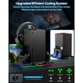 thumbnail image 5 of Upgraded RGB Cooling Fan Charging Station for Xbox Series X Console & Controller, Wireless Dual Charger Dock & Cooler System Stand with 15 Colorful Light Modes for Xbox Series X & Accessories Storage, 5 of 7