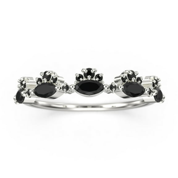 1.1ct black diamond moissanite Chantilly 10k White Gold Wedding Ring