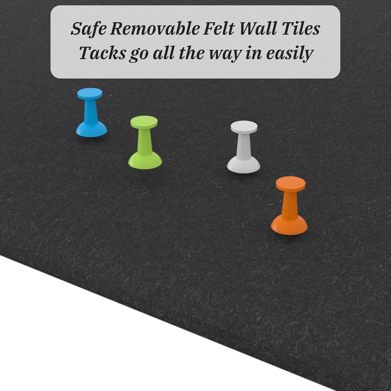 12 Pack Bulletin Board Topboutique Square Felt Wall Tiles Cork Board Large Corkboards Safe Removable Adhesive Tabs Corkboard Alternative for Wall with Pushpins for Home Office,12" x 12"-Black