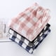 thumbnail image 4 of Pantalones de pijama de franela para parejas, pantalones de polar coral grueso a cuadros para mujer, pantalones cálidos, pantalones holgados para el hogar para hombre, otoño e invierno, 4 of 5
