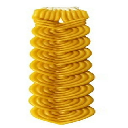 Flat Havdalah Candle - Braided Beeswax Havdalah Candle - Wide Rounded Chevron Braid - Hand Dipped Bees Wax Braided - Shabbat Judaica Gift - By Ner Mitzvah