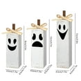 thumbnail image 3 of 3pcs Halloween Table Decor Wood Tiered Tray Decorations Table Centerpiece Tall Block Wood Ghost Pumpin Set for Halloween Party Home Decor, 3 of 5