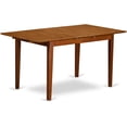 thumbnail image 4 of East West Furniture PSPL5-SBR-W 5Pc Set Picasso Table with 12 in butterfly leaf and 4 Plainville Wood seat chairs, 4 of 8
